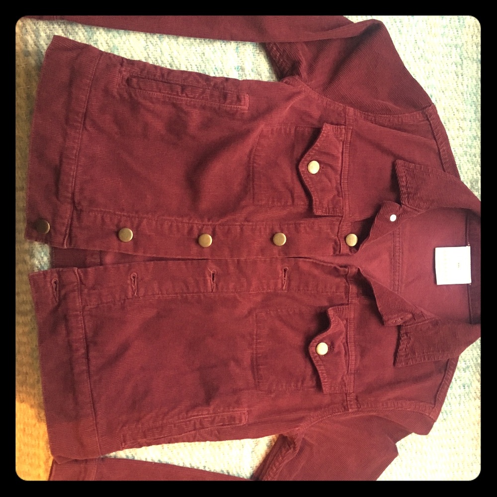 Maroon Corduroy Fall Jacket Xxs